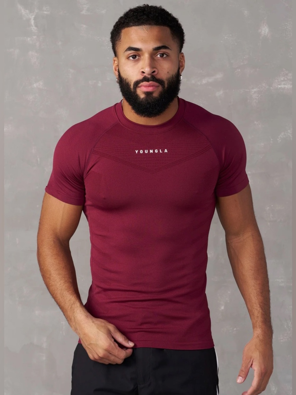 YoungLA 475 Supervillain Compression Tee, Size M, Burgundy, NWT